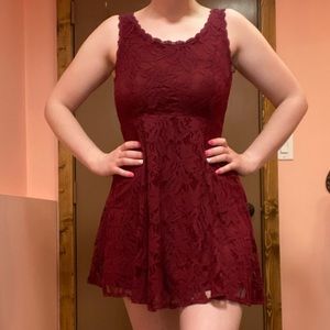 Burgundy ‘Alya’ Mini Dress